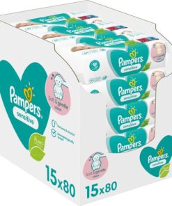 Pampers Sensitive Billendoekjes - 15 Pakken - 1200 babydoekjes