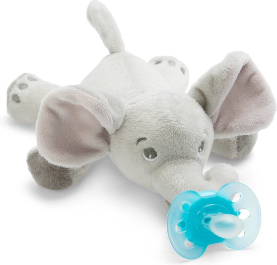 Philips Avent Knuffel Fopspeen - 0 tot 6 Maanden - 1 Speentje - Olifantje - SCF348/13