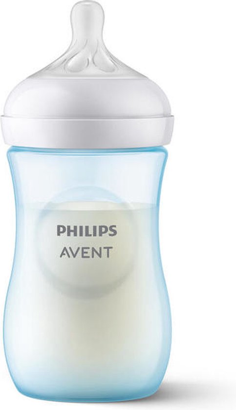 Philips Avent Natural Response Babyfles - Blauw - 1 Fles - 260 ml - 1+ maanden - Snelheid 3-speen - SCY903/21