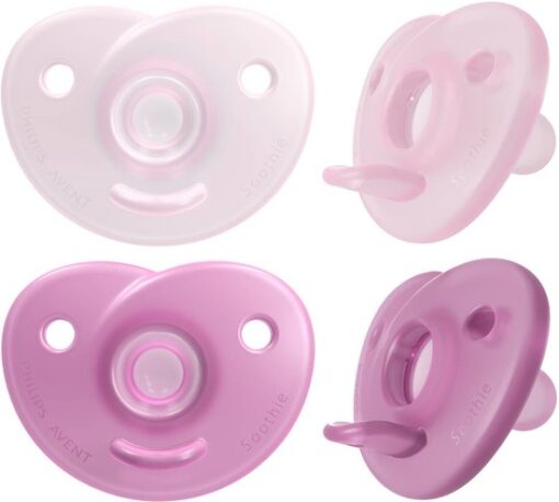 Philips Avent Soothie Fopspeen - 0 tot 6 Maanden - 2 Speentjes - Roze/Donkerroze - SCF099/22