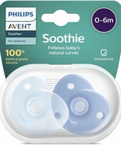 Philips Avent Soothie Fopspeen - 0 tot 6 Maanden - 2 Speentjes - Blauw/Donkerblauw - SCF099/21