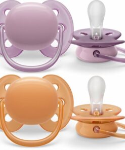 Philips Avent Ultra Soft Fopspeen - 6 tot 18 Maanden - 2 Speentjes - Roze/Oranje - SCF091/33