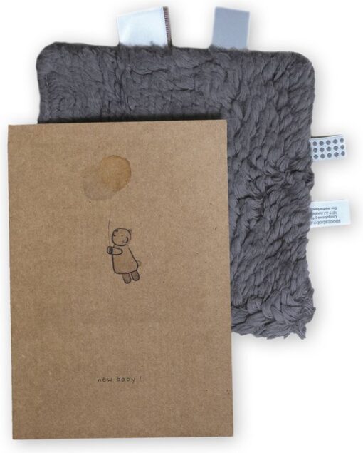 Snoozebaby Giftset Knuffeldoekje & Geboortekaartje - Storm Grey