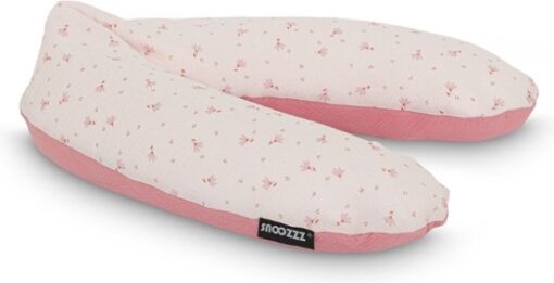 Snoozzz Voedingskussenhoes - Hoes voor voedingskussen zwangerschapskussen - premium kwaliteit - 185 cm - 100% katoen hydrofiel - Spring Roze