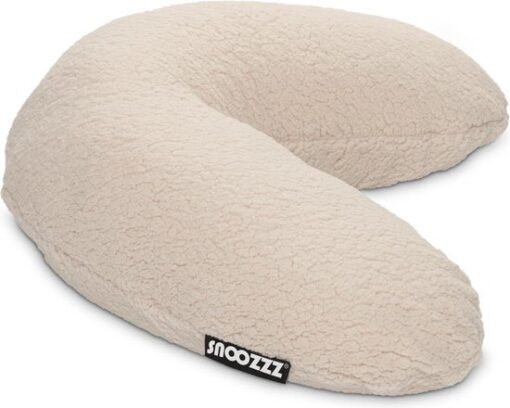 Snoozzz Voedingskussen Small met afneembare hoes Teddy Naturel - Fiber vulling - 120 cm