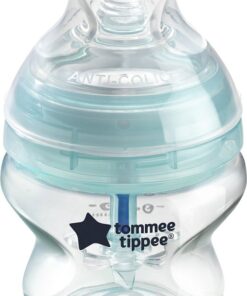 Tommee Tippee Anti-Colic zuigflessen, tepelspeen met langzame uitstroomsnelheid en uniek anti-koliek ontluchtingssysteem, 150ml, verpakking van 1 Stuk