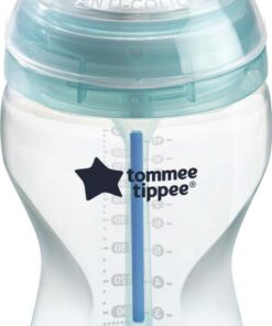 Tommee Tippee Anti-Colic zuigfles, tepelspeen met langzame uitstroomsnelheid en uniek anti-koliek ontluchtingssysteem, 340 ml, verpakking van 1 stuk