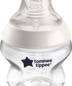 Tommee Tippee Closer to Nature - zuigfles - tepelspeen met langzame uitstroomsnelheid en anti-koliek ventiel - 150 ml -1 stuk - doorzichtig