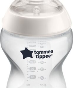 Tommee Tippee Closer to Nature - zuigflessen - langzame uitstroomsnelheid - anti-colic ventiel - 260 ml - pak van 1 - doorzichtig