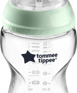 Tommee Tippee Closer to Nature - zuigflessen - langzame uitstroomsnelheid en anti-colic ventiel - 250 ml - pak van 1 - doorzichtig