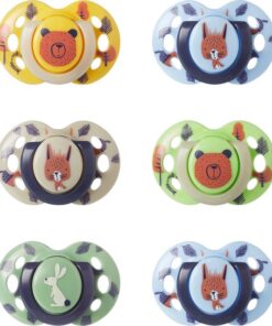 Tommee Tippee Fun Style spenen, symmetrisch orthodontisch ontwerp, BPA-vrij silicone, 6-18 m, verpakking van 6 stuks