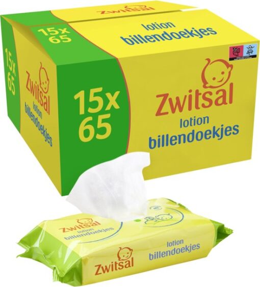 Zwitsal Lotion Billendoekjes Alcoholvrij - 975 doekjes - Voordeelverpakking