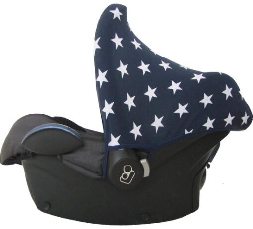 Wallabiezzz Zonnekap Maxi Cosi - Zonnescherm Auto Baby - Universeel - Cabriofix - Donkerblauw - Sterren