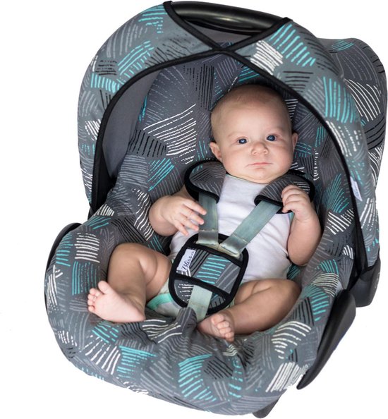 Wallabiezzz Zonnekap Maxi Cosi - Zonnescherm Auto Baby - Universeel - Autostoel - Streep