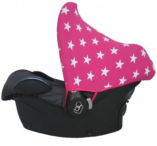 Wallabiezzz Zonnekap Maxi Cosi - Zonnescherm Auto Baby - Universeel - Cabriofix - Ster Roze