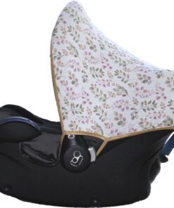 Wallabiezzz Zonnekap Maxi Cosi - Zonnescherm Kinderwagen - Universeel Autostoel - Roze - Bloemen