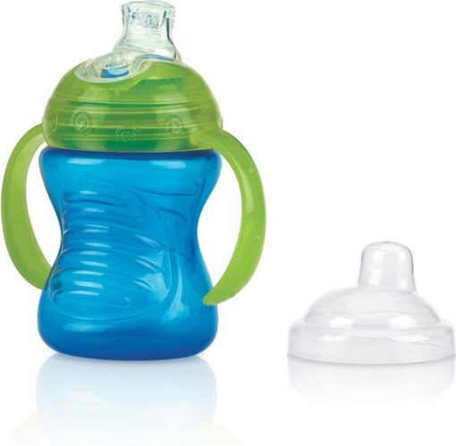 1P PP 240ml antilek beker met handgrepen met silicone SUPER drinktuit met PP dop