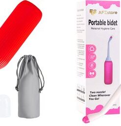 2 Bidet- Peri Bottle - Handdouche - Bidet Handdouche - Bidet Wc - bidet sproeier - postpartum - mobiele bidet -Draagbare Bidets- 2 Draagbaar Bidet type 1- roos - rood - AFZstore®