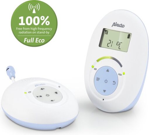 Alecto DBX-112 - Full Eco DECT Babyfoon met Display - Wit/Blauw