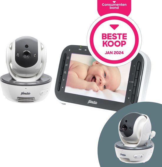 Alecto DVM200M + DVM200C - Babyfoon set met 2 Camera's - Op afstand Beweegbaar - Wit