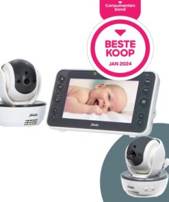 Alecto DVM200XL + DVM200C - Babyfoon set met 2 Camera's - Groot 5" Kleurenscherm - Op afstand Beweegbaar - Wit