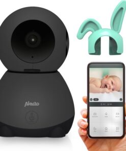 Alecto Wifi Babyfoon met Camera en App - Full HD - Op afstand beweegbaar - Melding bij beweging en geluid - SMARTBABY10BK - Zwart