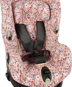 Autostoelhoes Geschikt voor Maxi Cosi Axiss - Maxi Cosi Hoes Groep 0-1 - Zacht Katoen - Perfecte Pasvorm - Roze Bloemen