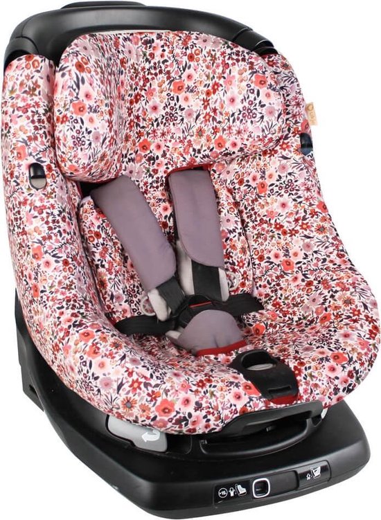 Autostoelhoes Geschikt voor Maxi Cosi AxissFix - Maxi Cosi Hoes Groep 0-1 - Zacht Katoen - Perfecte Pasvorm - Roze Bloemen