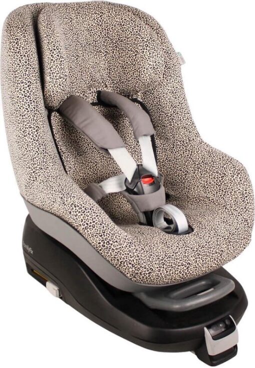 Autostoelhoes Geschikt voor Maxi Cosi Pearl -Maxi Cosi Hoes Groep 0-1 - Zacht Katoen - Perfecte Pasvorm - Beige - Zand Luipaard