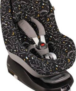 Autostoelhoes Geschikt voor Maxi Cosi Pearl -Maxi Cosi Hoes Groep 0-1 - Zacht Katoen - Perfecte Pasvorm - Zwart - Dino