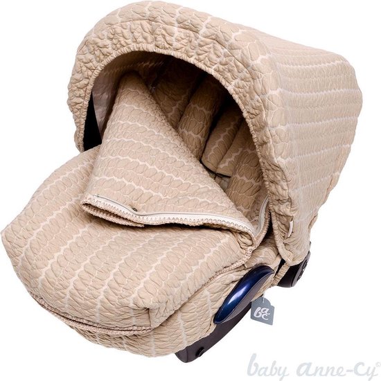 Baby Anne-Cy Napels Kabel Autostoel Zonnekap - Beige