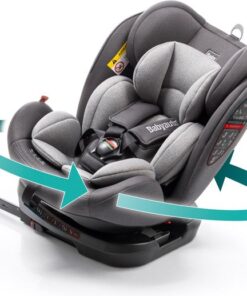 Babyauto Biro D-Fix Autostoel - 360º draaibaar met Isofix - 0 tot 36 kg - 0 tot 12 jaar - Groep 0+/123 - Kleur Zwart/Grijs