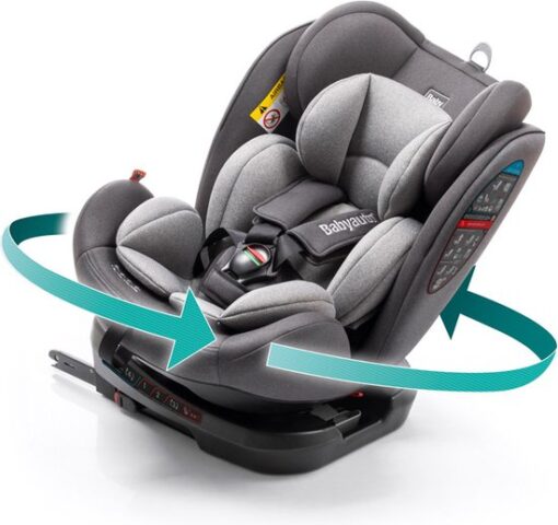 Babyauto Biro D-Fix Autostoel - 360º draaibaar met Isofix - 0 tot 36 kg - 0 tot 12 jaar - Groep 0+/123 - Kleur Zwart/Grijs