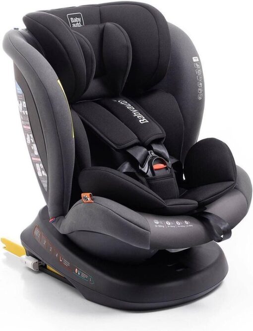 Babyauto Rodia Autostoel - 360° Draaibaar met Isofix-Connector - Groep 0+/123 - 0 tot 36kg - 0 tot 12 jaar - Kleur Grijs