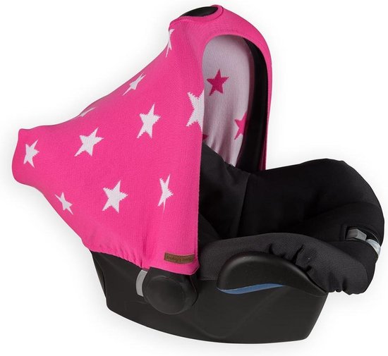 Baby's Only Autostoel zonnekap - Zonnescherm Maxi Cosi 0+ Star - Fuchsia/Wit