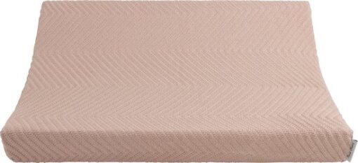 Baby's Only Gebreide baby aankleedkussenhoes - Waskussenhoes met visgraatmotief - Overtrek verzorgingskussen Grace - Blush - 45x70 cm