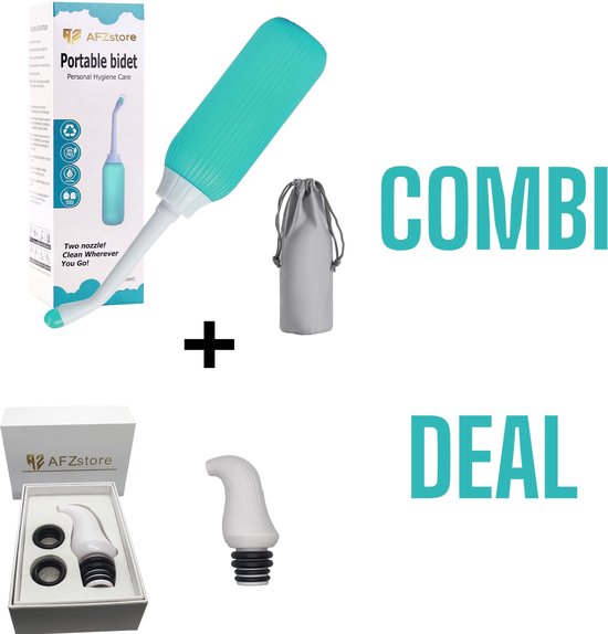 Bidet- Peri Bottle - Handdouche - Bidet Handdouche - Bidet Wc - bidet sproeier - postpartum - mobiele bidet - combi deal 1 -1Draagbare Bidets- groen – type 1- Mini Draagbaar Bidet wit type 1- valentijn-AFZstore®