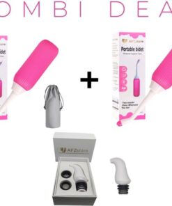 Bidet - Peri Bottle - Handdouche - Bidet Handdouche - Bidet Wc - bidet sproeier - postpartum - mobiele bidet - combi deal 2 - 2 Draagbare Bidets- roos – type 1- Mini Draagbaar Bidet wit type 1 -valentijn - AFZstore®