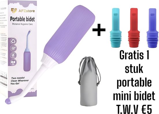 Bidet- Peri Bottle - Handdouche - Bidet Handdouche - Bidet Wc - bidet sproeier - postpartum - mobiele bidet -paars – type 1 - GRATIS mini portablee bidet T.W.V € 10 -valentijn - AFZstore®