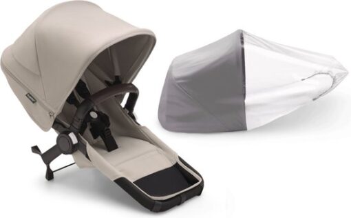 Bugaboo Donkey 5 Duo, complete uitbreidingsset, verbeterd design, omkeerbare stoel en sturen met één hand, Desert Taupe