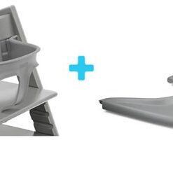 Bundel | Babyset en Tray - Storm Grey voor Stokke Tripp Trapp kinderstoel