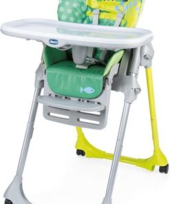 Chicco Polly Easy Kinderstoel - Inklapbare baby eetstoel - Met stoelverkleiner - Hoogte verstelbaar - Crocodille