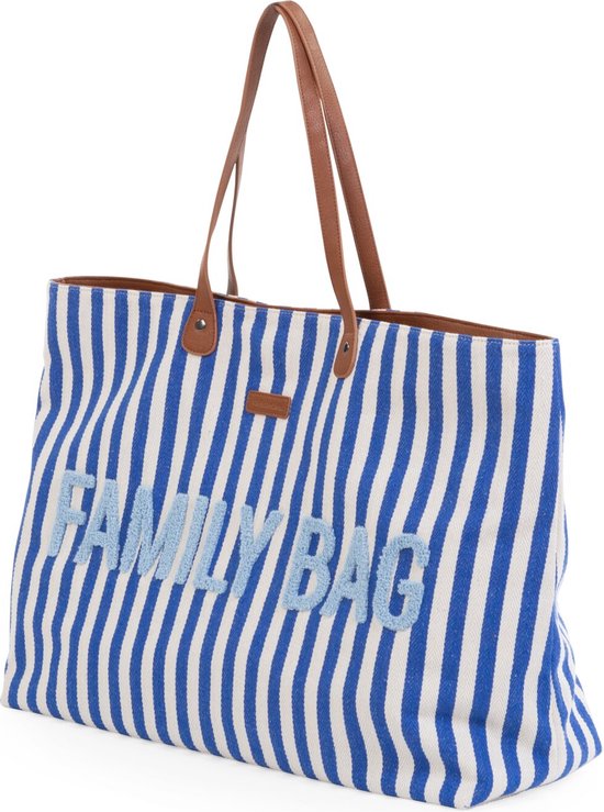 Childhome Family Bag - Luiertas - Stripes Collection - Blauw/Wit