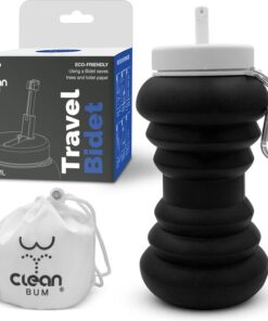 Clean Bum Opvouwbare Travel Bidet - Mobiele Bidet - Peri Bottle - Vaginale Douche - 600 ml - Zwart