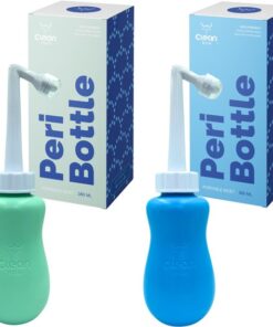 Clean Bum Peri Bottle set 2 stuks- Mobiele Bidet - Vaginale Douche - Perineum Douche - Groen & Blauw