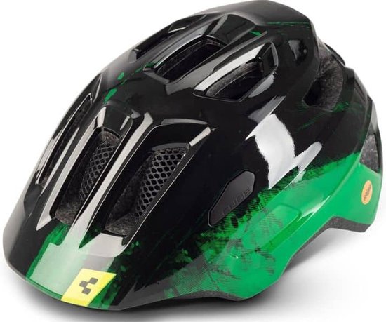 CUBE Fietshelm Talok - Kinderhelm - MIPS - 11 Ventilatiegaten - X-Lock-montagesysteem - EPS In-Mould - 52-57 cm - M - Zwart/Groen