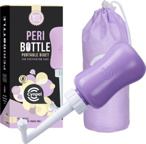 Cynpel Peri Bottle - Portable Travel Bidet for Men or Women - Labour and Maternity Hospital Bag Essentials - After Birth Recovery Tools for Postpartum Mum - Perineal Spray Bottle