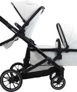 Deryan Evy V2 Kinderwagen 2in1 - Duo Kinderwagen - Uitbreidbaar inclusief reiswieg en zitje - Creme