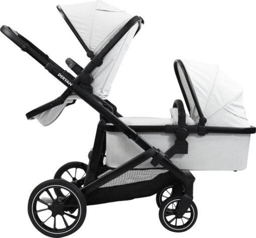 Deryan Evy V2 Kinderwagen 2in1 - Duo Kinderwagen - Uitbreidbaar inclusief reiswieg en zitje - Creme