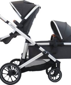 Deryan Evy V2 Kinderwagen 2in1 - Duo Kinderwagen - Uitbreidbaar inclusief reiswieg en zitje - Grijs